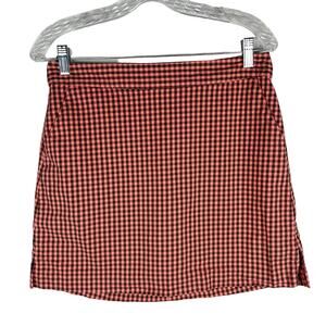 Lady Hagen Gingham Check Golf Skort 6 Salmon Brown Pockets Skirt Shorts
